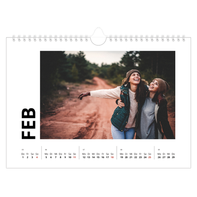 Fotokalender A4 — Datum groß [Februar]