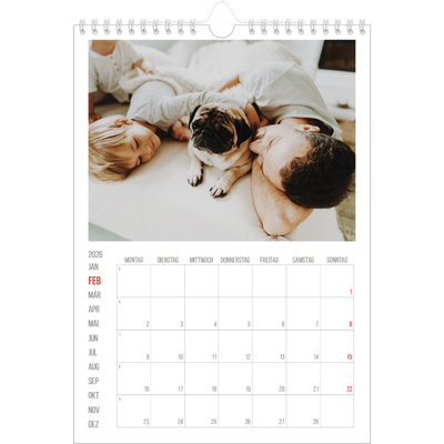 Fotokalender A4 (20 x 30 cm) — Rote Highlights [Februar]