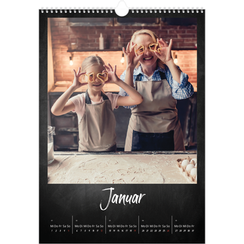 Fotokalender A3 — Kreidetafel-Stil