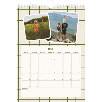 Fotokalender A4 (20 x 30 cm) — Retro-Muster [April]