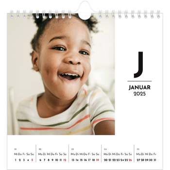 Fotokalender Quadratisch — Buchstaben im Fokus