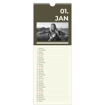Küchenkalender (15 x 40 cm) — Modern und kräftig