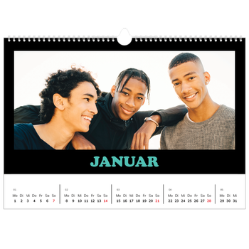 Fotokalender A3 — Bunte Schrift