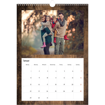 Fotokalender A4 — Holzhintergründe
