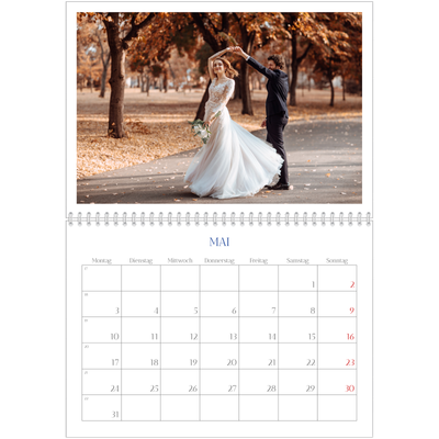 Fotokalender A4 doppelt (30 x 40 cm) — Kobalt Klassik [Mai]