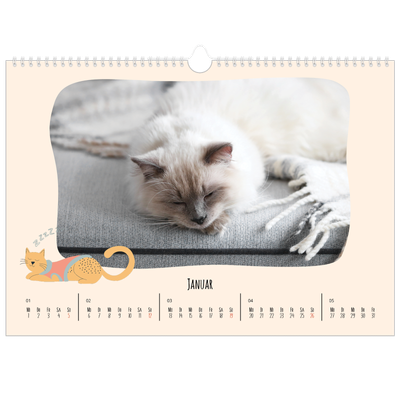 Fotokalender A3 — Katzenpfoten und Kritzeleien [Januar]