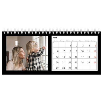 Tischkalender — Schwarzer Rand oben [April]