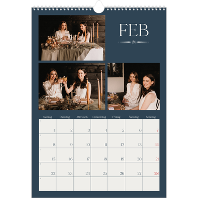 A3 Jahreskalender — Schiefer und Serifen [Februar]