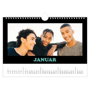 Fotokalender A4 — Bunte Schrift