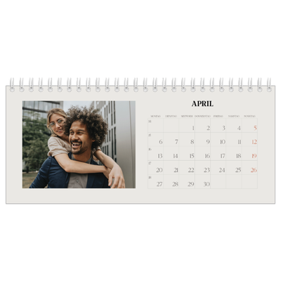 Tischkalender — Schlicht in Creme [April]