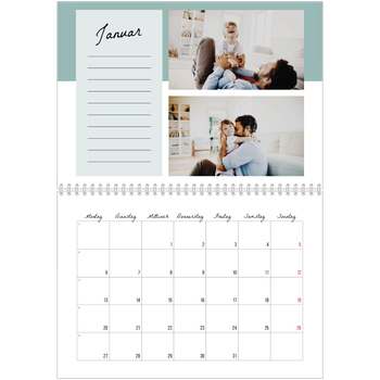 Fotokalender A4 doppelt — Listen Kalender