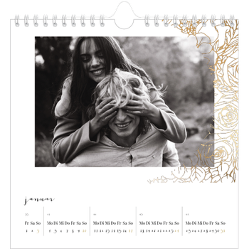 Fotokalender Quadratisch — Goldene Blumenverzierung
