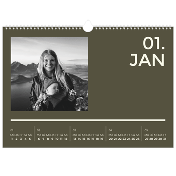 Fotokalender A3 — Modern und kräftig