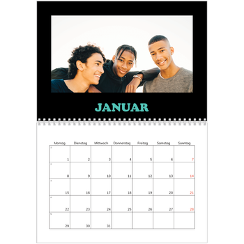 Fotokalender A4 doppelt — Bunte Schrift