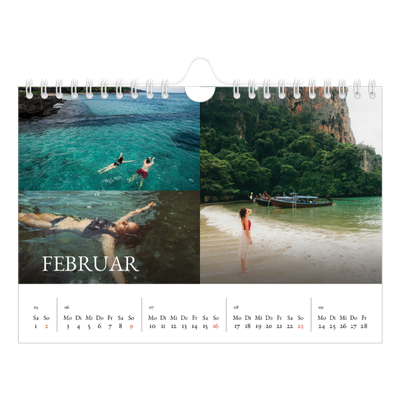 Fotokalender A5 — Einfacher Serif [Februar]
