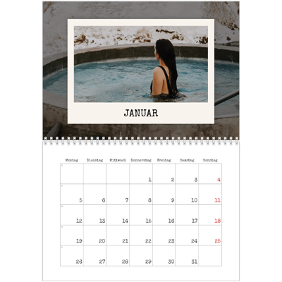 Fotokalender A4 doppelt (30 x 40 cm) — Die Porträtaufnahme [Januar]