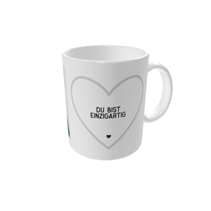 Tasse bedrucken — Schablonentext