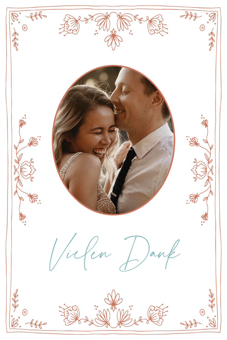 Dankeskarten — Gemalte Blumen