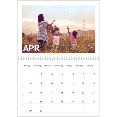 Fotokalender A4 doppelt (30 x 40 cm) — Großer Monat [April]