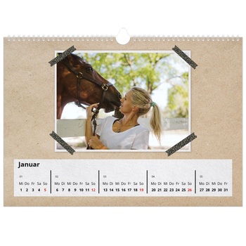 Fotokalender A3 — Fotos mit Klebestreifen-Optik