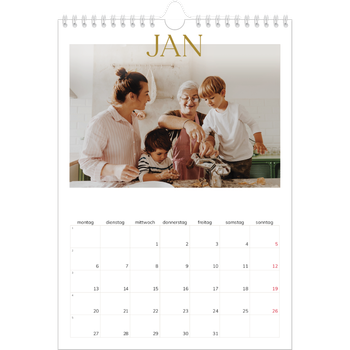 Fotokalender A4 — Großer goldener Text