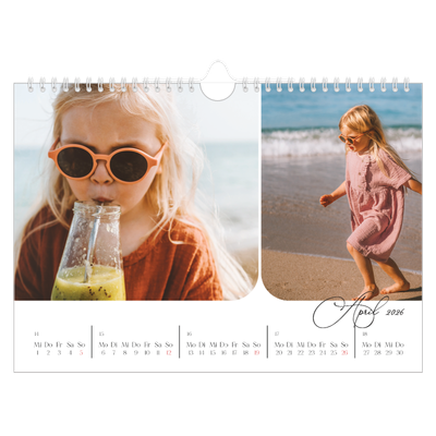 Fotokalender A4 — Schrift und Schnappschüsse [April]