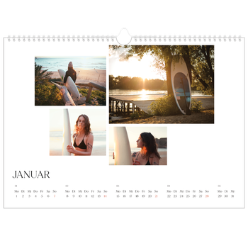 Fotokalender A3 — Surfen bei Sonnenuntergang