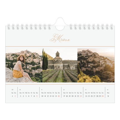 Fotokalender A5 — Goldschrift Banner [Marsch]