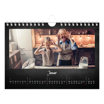 Fotokalender A5 — Kreidetafel-Stil