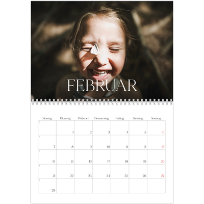Fotokalender A4 doppelt (30 x 40 cm) — Zwölf große Monate [Februar]