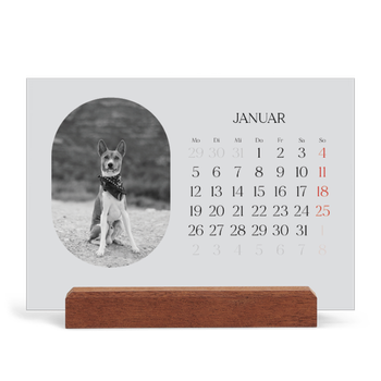 Tischkalender mit Holzfuß Querformat — Abenteuer-Route