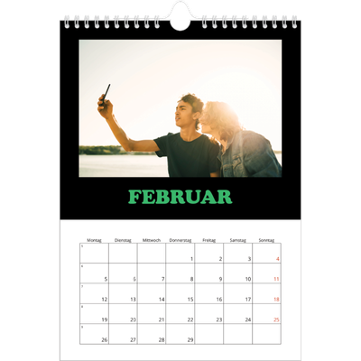 Fotokalender A4 (20 x 30 cm) — Bunte Schrift [Februar]