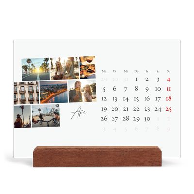 Tischkalender mit Holzfuß Querformat  — Städtereise [April]