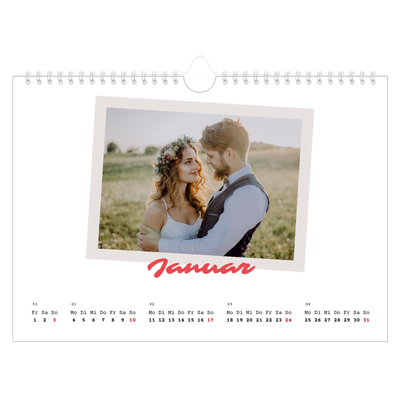 Fotokalender A4 — Karminrote Signatur [Januar]