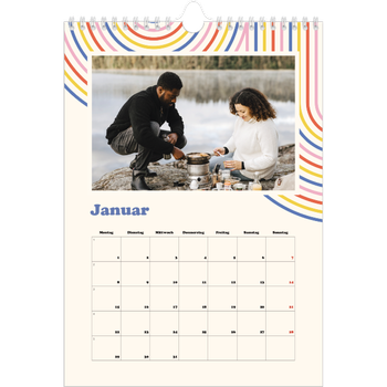 Fotokalender A4 — Retro-Streifen