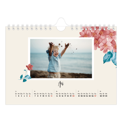 Fotokalender A5 — Gemalte Blumen [April]