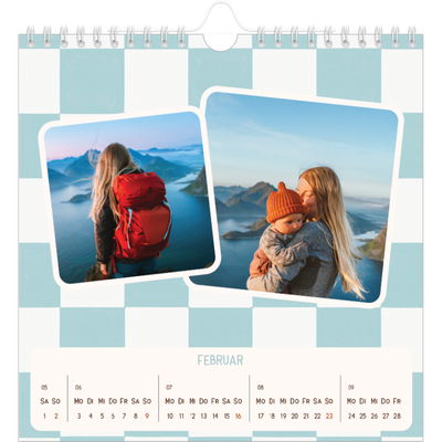 Jahreskalender Quadratisch — Retro-Muster [Februar]