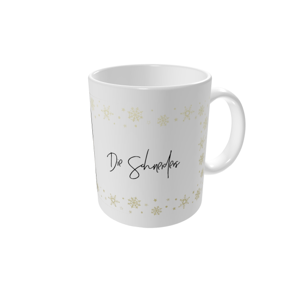 Tasse bedrucken — Fotorahmen mit Schneeflocken