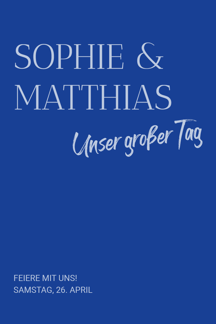 Einladungskarten — Kobalt Klassik