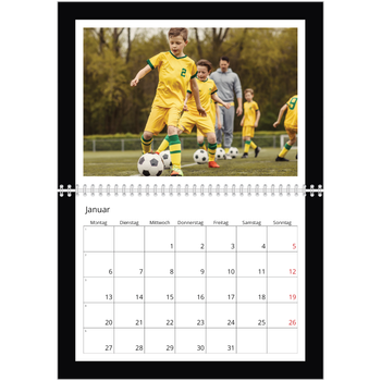 Fotokalender A4 doppelt — Schwarzer Rahmen