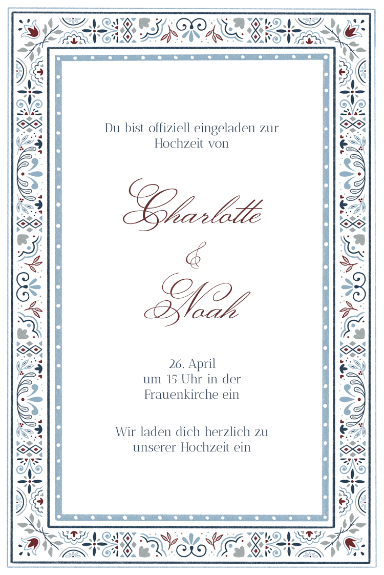 Einladungskarten — Verzierte Fliese