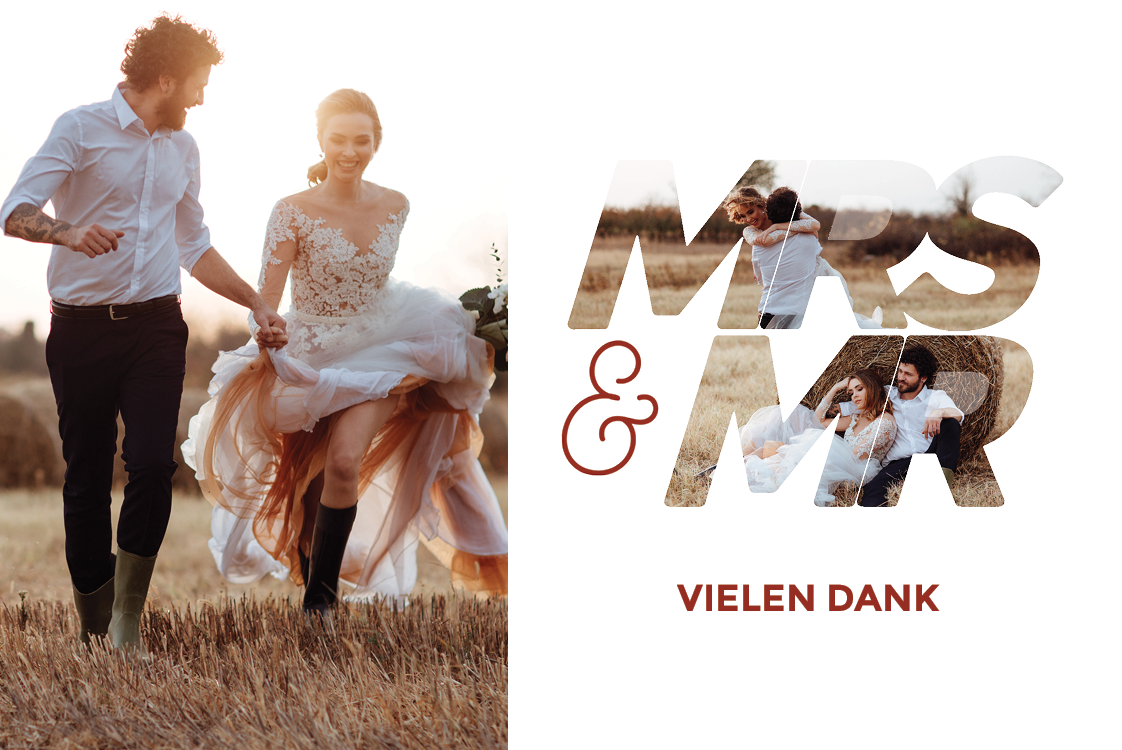 Dankeskarten — Mrs and Mr