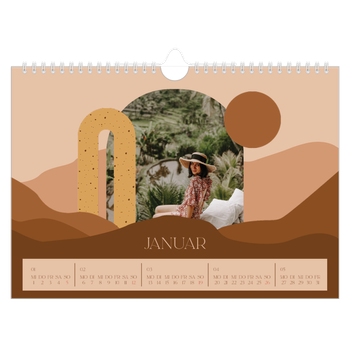 Fotokalender A4 — Berge in neutralen Farbtönen