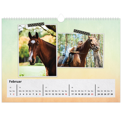 Fotokalender A3 — Fotos mit Klebestreifen-Optik [Februar]