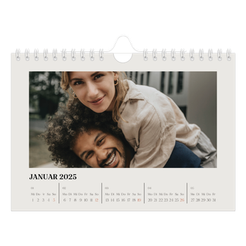 Fotokalender A5 — Schlicht in Creme