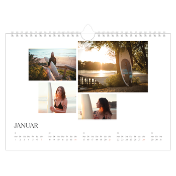 Fotokalender A4 — Surfen bei Sonnenuntergang