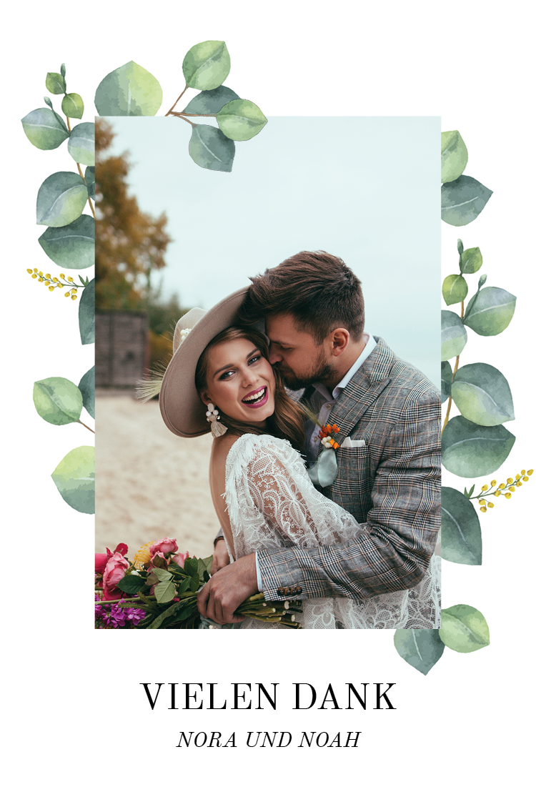 Dankeskarten — Grüne Blätter