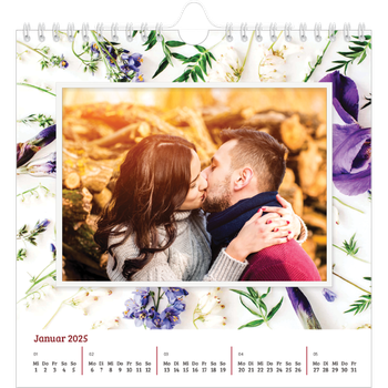 Fotokalender Quadratisch — Blumenrahmen