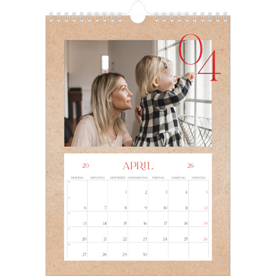 Fotokalender A4 (20 x 30 cm) — Ein Hauch von Rot [April]