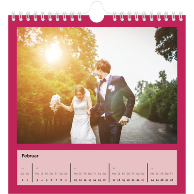 Jahreskalender Quadratisch — Ganzseitige Farbe [Februar]